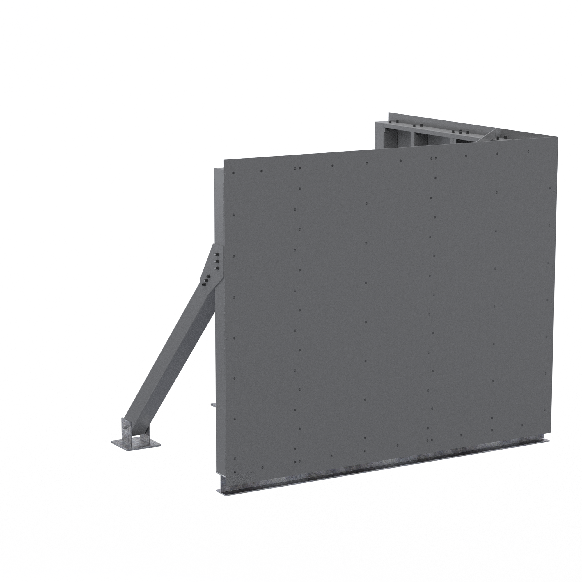 Corner Screenwall (L) 10’W x 8’D x 8’H