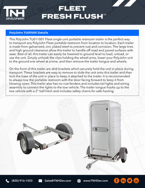 PolyJohn Portable Restroom Trailer ($300.00 WEEKLY RENTAL)