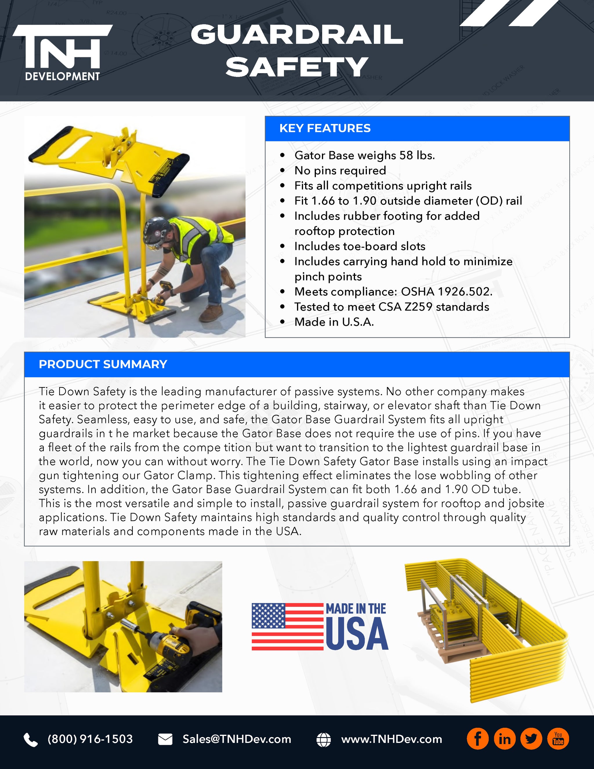 Guardrail System ($40.00 PER 8' WEEKLY RENTAL) - TNH Development