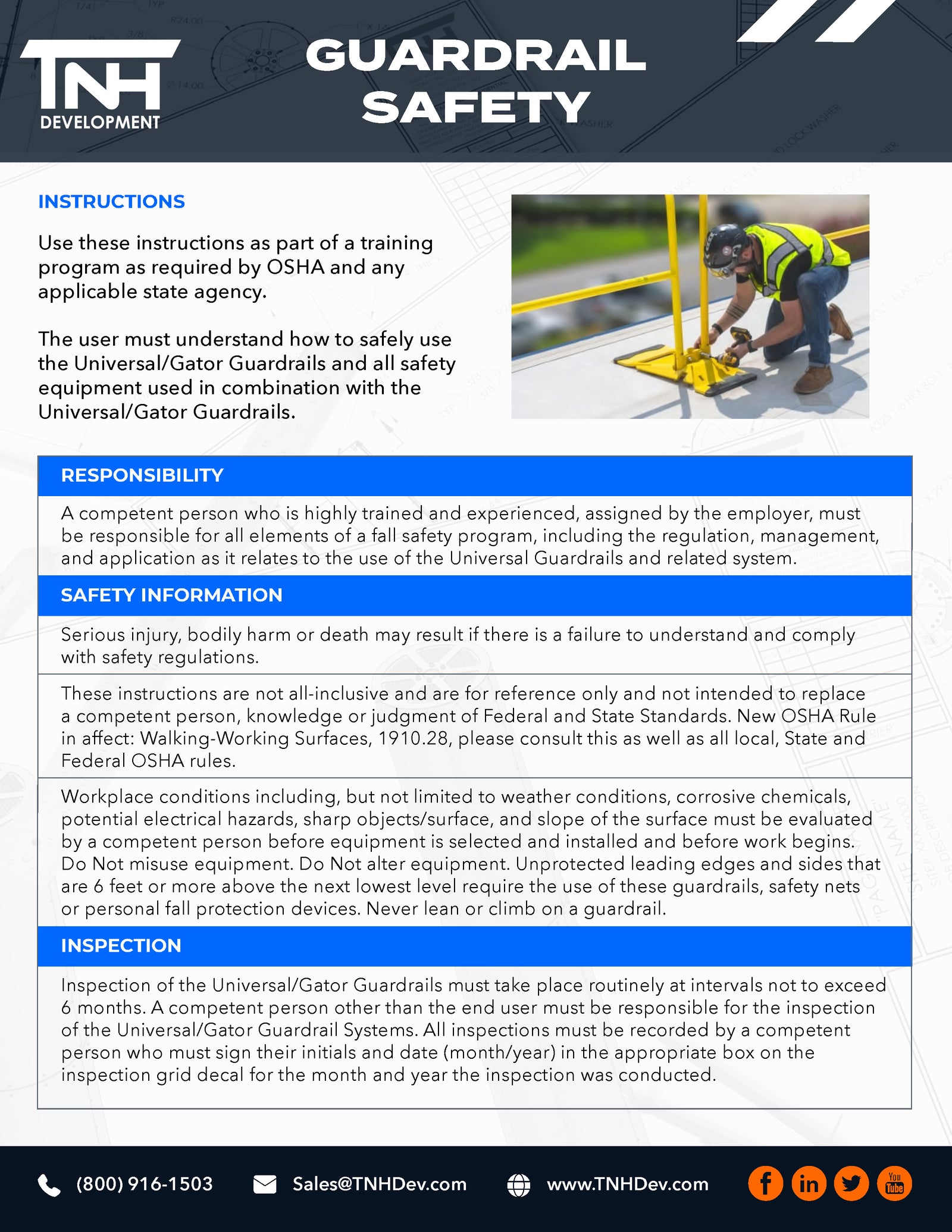 Guardrail System ($40.00 PER 8' WEEKLY RENTAL)