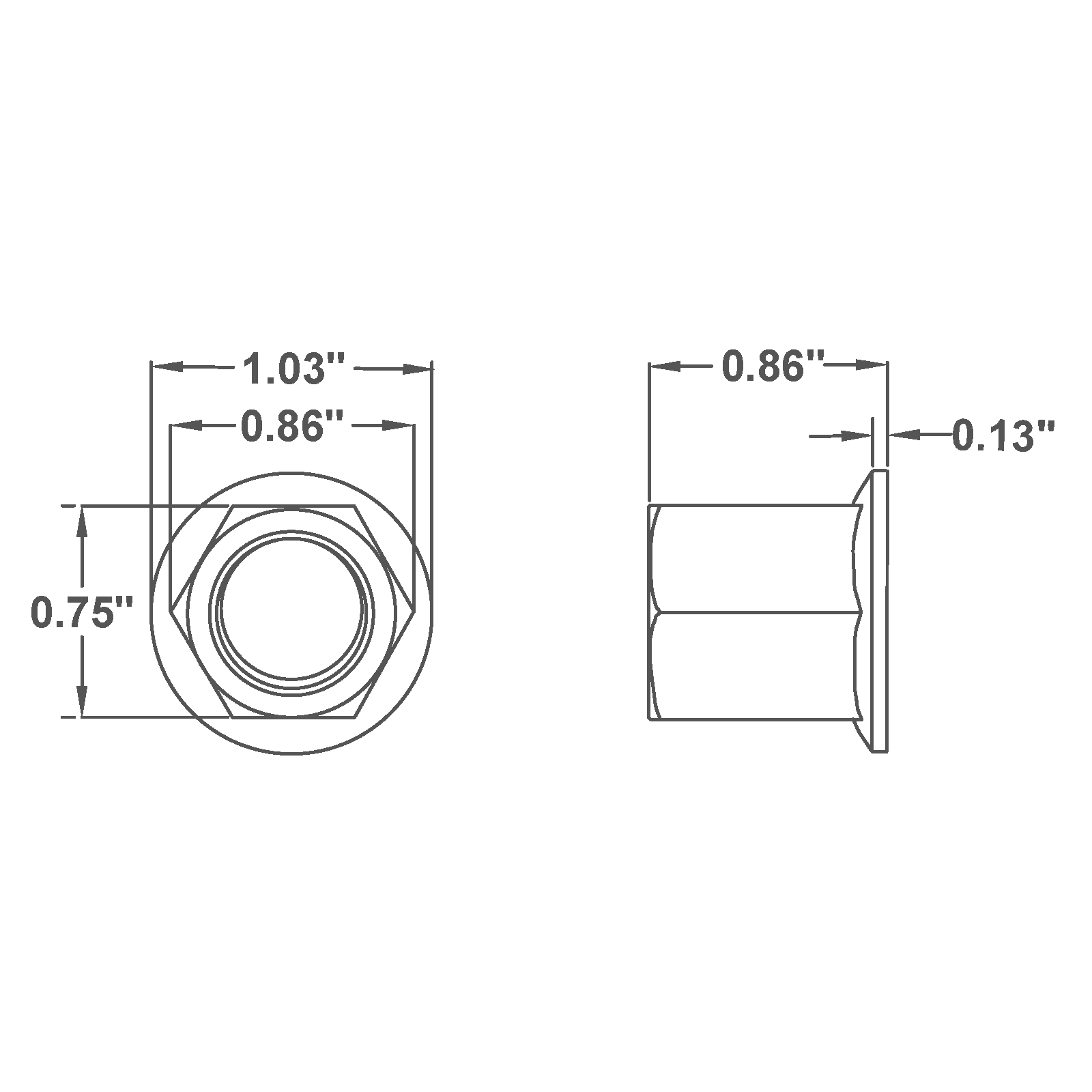 1/2" 13 - FIBREBOLT® Fiberglass Nuts