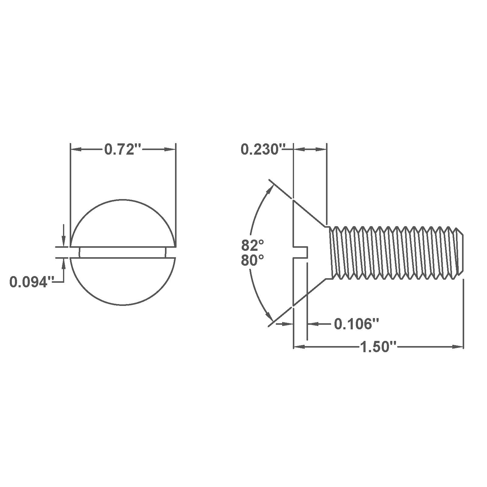 3/8" x 1-1/2" 16 - Slotted Flathead