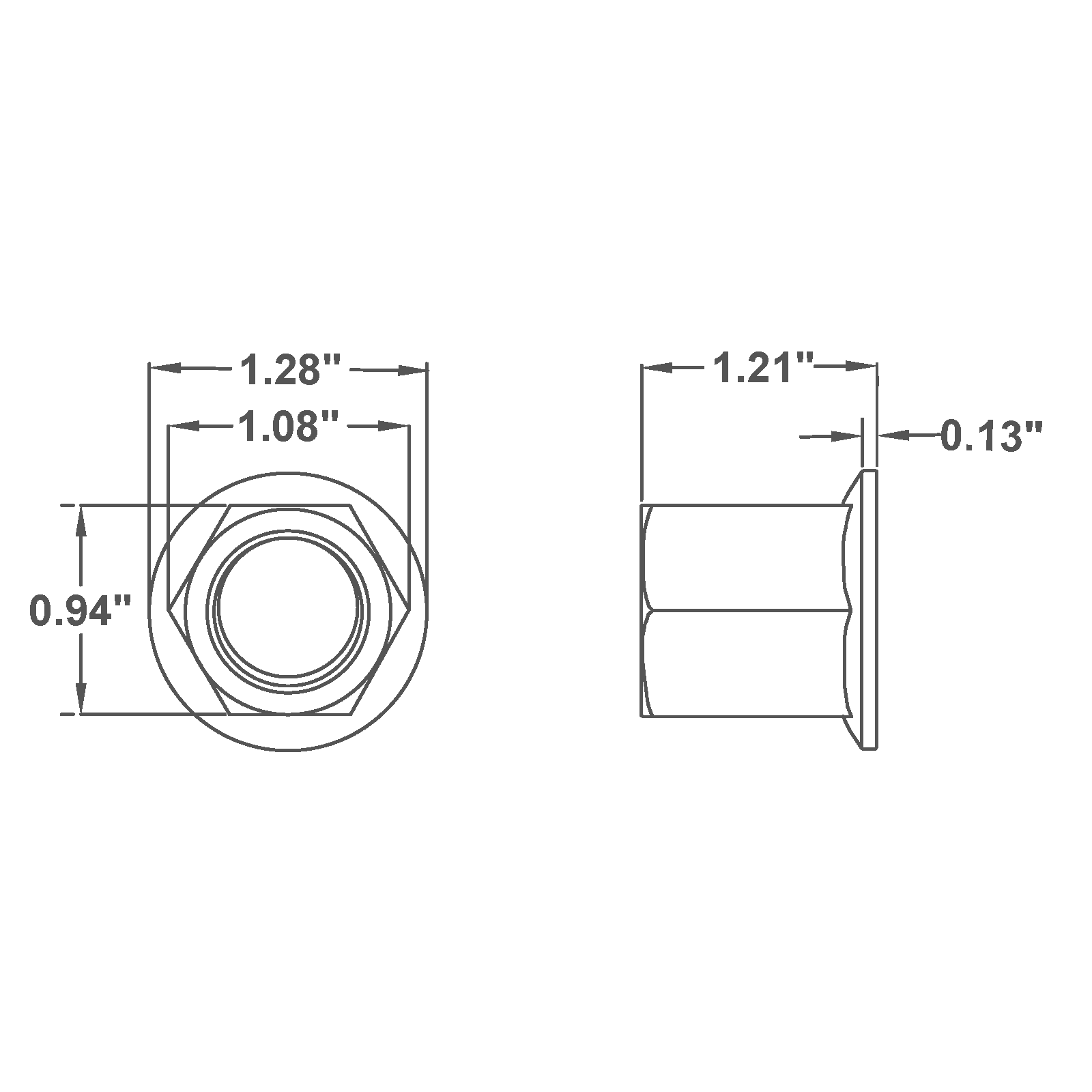 5/8" 11 - FIBREBOLT® Fiberglass Nuts