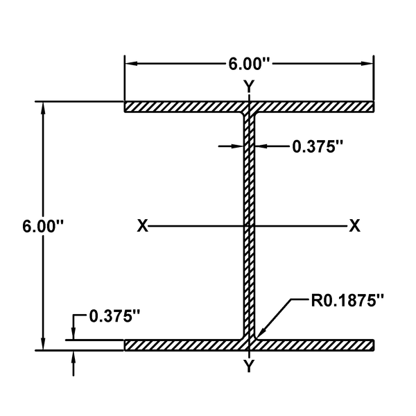 Wide Flange Beam 6 X 3 8 X 20 TNH Development wide-flange-beam-6-x-3-8-x-20-tnh-development