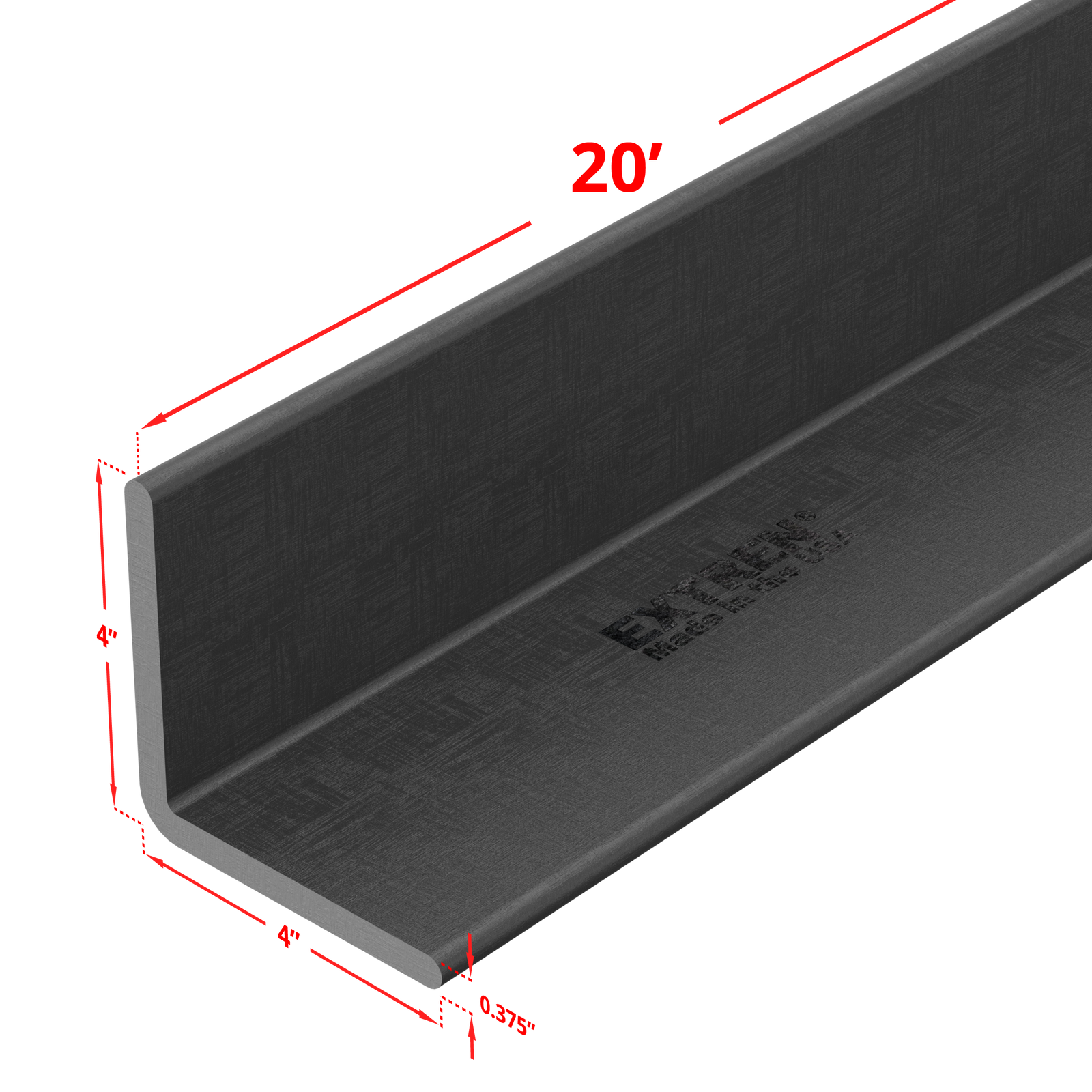 Equal Length Angle 4" x 3/8" x 20'