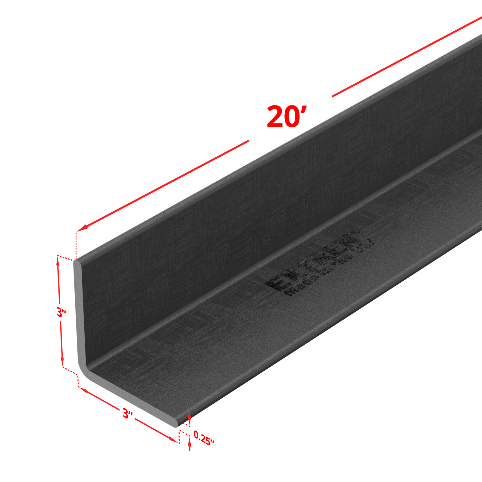 Equal Length Angle 3" x 1/4" x 20'