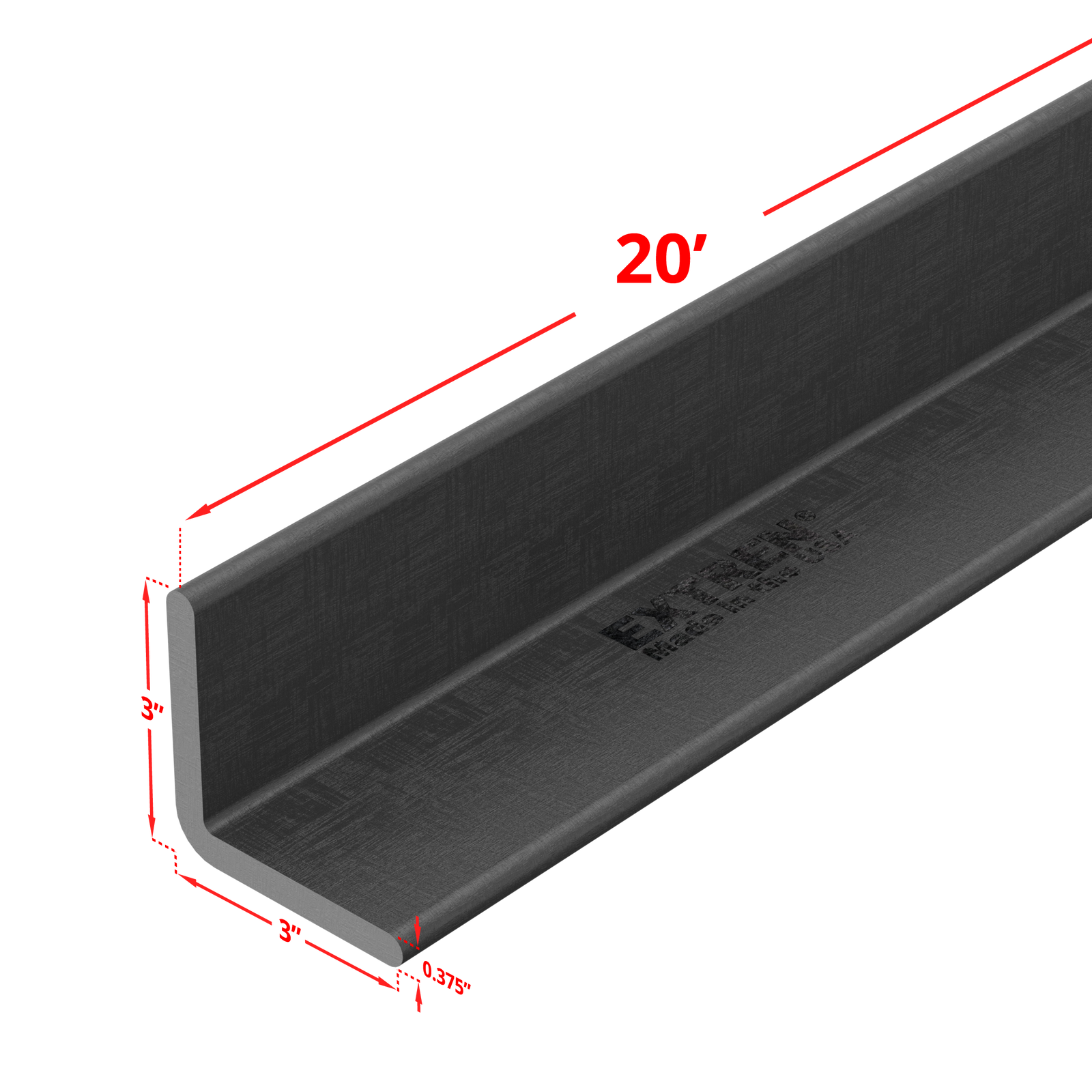 Equal Length Angle 3" x 3/8" x 20'